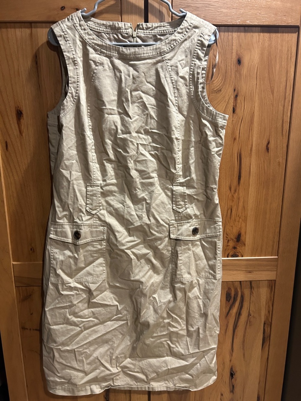 Talbots Beige Sleeveless Midi Dress